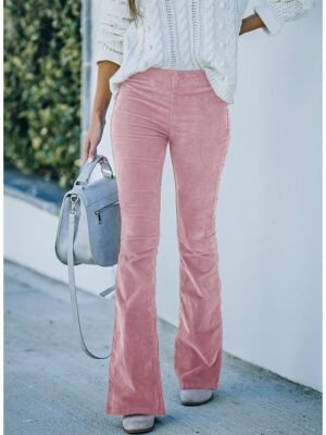 Vintage Bootcut Plain Medium Waist Full Length Trousers - Image 7