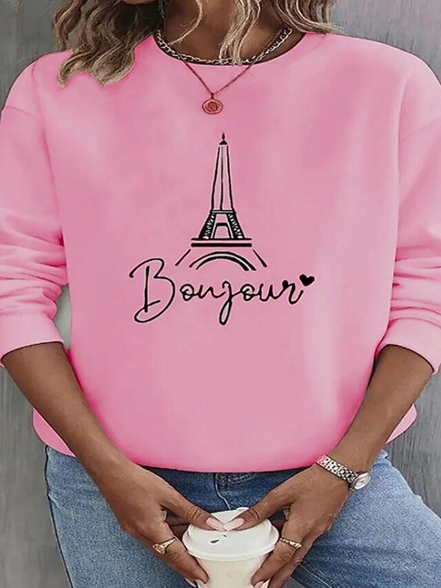 Vintage Casual Loose Graphic Round Neck Long Sleeve Sweatshirt - Image 2