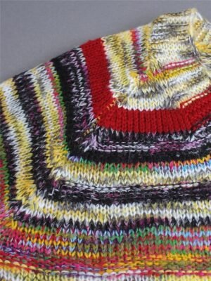 Vintage Casual Open Front Rainbow Long Sleeve Cardigan - Image 6