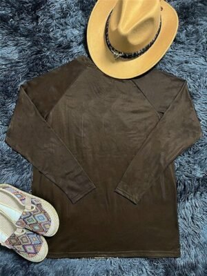 Vintage Casual Print V Neck Long Sleeve Regular Top - Image 4