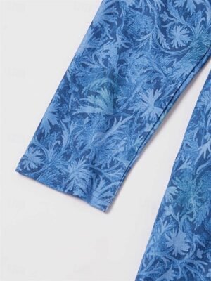 Vintage Ethnic Floral V Neck Long Sleeve Maxi Dress - Image 7