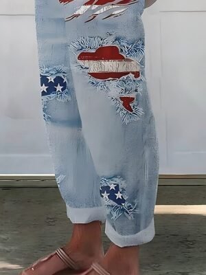 Vintage Ethnic Full Length High Waist Print Trousers - Image 3