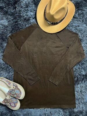 Vintage Ethnic Regular Crew Neck Long Sleeve Tee - Image 9