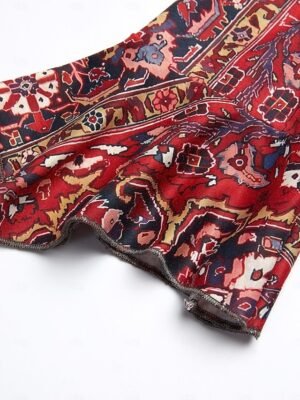 Vintage Ethnic Regular Floral V Neck 3/4 Sleeve Henley Shirt - Image 6