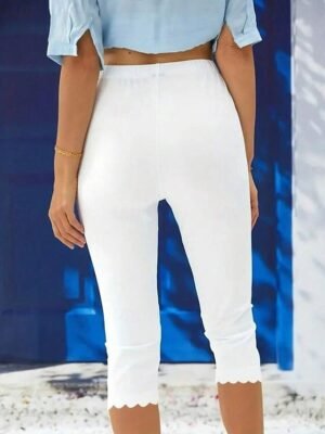 Vintage Ethnic Slim Fit High Waist Calf-Length Leggings - Image 3