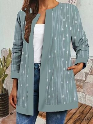 Vintage Loose Floral Square Neck Long Sleeve Spring Jacket - Image 10