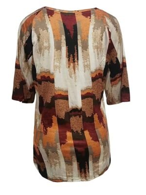 Vintage Loose Graphic Crew Neck Short Sleeve Dolman Blouse - Image 7