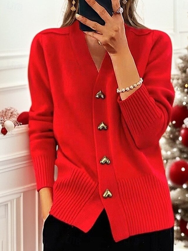Vintage Loose Solid Colour Button Long Sleeve Summer Sweater Coat - Image 2