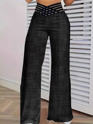Vintage Loose Solid High Waist Full Length Chinos - Image 3