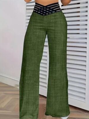 Vintage Loose Solid High Waist Full Length Chinos - Image 5