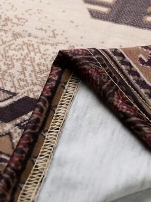 Vintage Plus Size Geometric V Neck Long Sleeve Tunic - Image 8