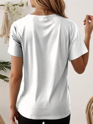 Vintage Regular Animal Graphic V Neck Long Sleeve Tunic Tops - Image 18