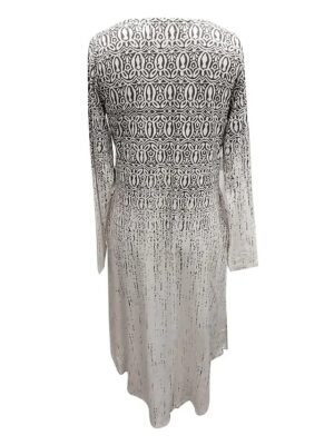 Vintage Regular Fit Ethnic Crew Neck Long Sleeve Maxi Dress - Image 4