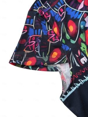 Vintage Regular Fit Floral Crew Neck Short Sleeve Maxi Dress - Image 7