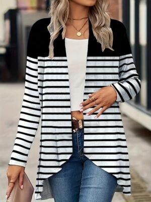 Vintage Regular Fit Floral Open Front Long Sleeve Jacket - Image 1