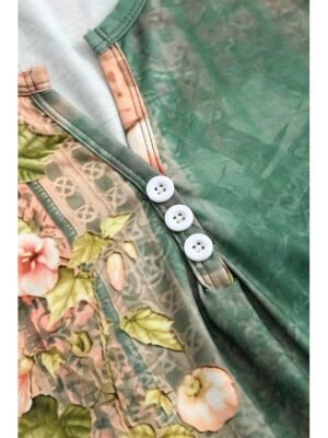 Vintage Regular Fit Geometric Crew Neck Short Sleeve Mini Dress - Image 32