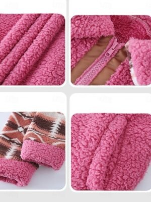 Vintage Regular Fit Geometric Turndown Long Sleeve Jacket - Image 3