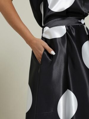 Vintage Regular Fit Polka Dot Shirt Collar Sleeveless Maxi Dress - Image 7