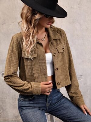 Vintage Regular Fit Solid Colour Long Sleeve Jacket - Image 3