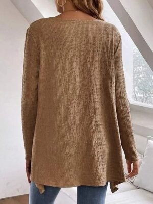 Vintage Regular Fit Solid Colour Ruffle Windproof Long Sleeve Jacket - Image 2