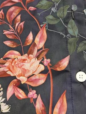 Vintage Regular Floral Shirt Collar Long Sleeve Summer Blouse - Image 8