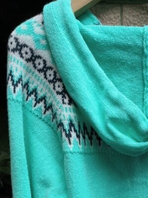 Vintage Regular Geometric Hooded Long Sleeve Regular Cardigan - Image 5