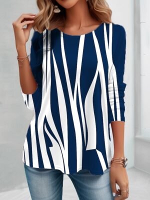 Vintage Regular Graphic Round Neck Long Sleeve Top - Image 6