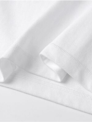 Vintage Regular Solid Round Neck Short Sleeve Top - Image 7