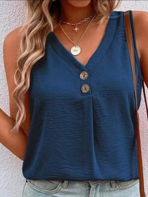 Vintage Regular Streetwear V Neck Sleeveless Camisole Top - Image 3