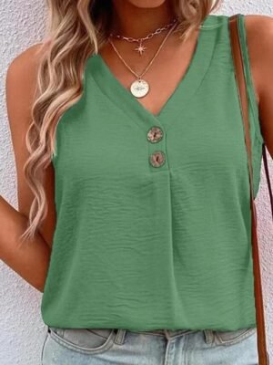 Vintage Regular Streetwear V Neck Sleeveless Camisole Top - Image 4