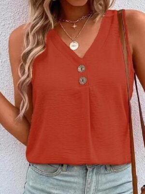 Vintage Regular Streetwear V Neck Sleeveless Camisole Top - Image 7