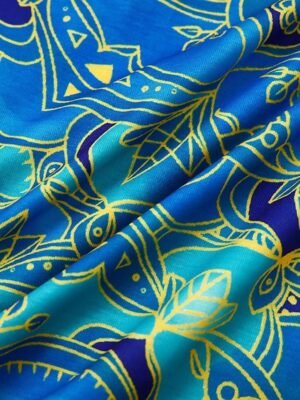 Vintage Shift Floral Crew Neck Short Sleeve Maxi Dress - Image 1