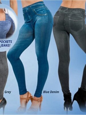 Vintage Skinny 3D Print High Waist Full Length Leggings - Image 1