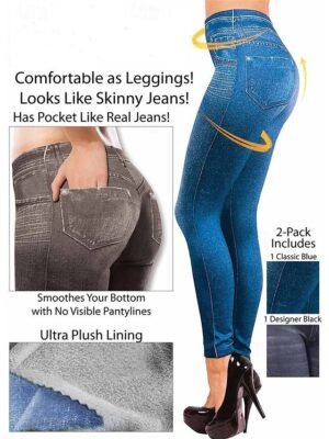 Vintage Skinny 3D Print High Waist Full Length Leggings - Image 2