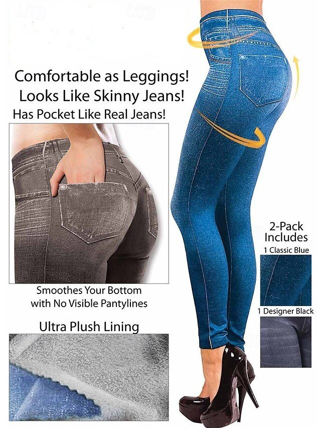 Vintage Skinny 3D Print High Waist Full Length Leggings - Image 2