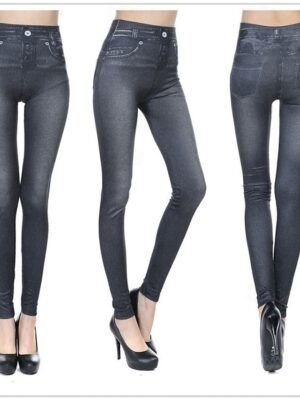 Vintage Skinny 3D Print High Waist Full Length Leggings - Image 3
