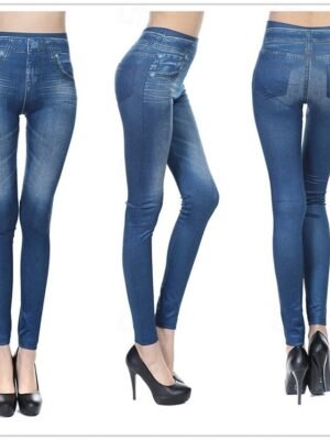Vintage Skinny 3D Print High Waist Full Length Leggings - Image 4