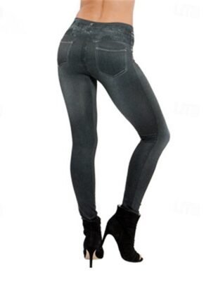 Vintage Skinny 3D Print High Waist Full Length Leggings - Image 7