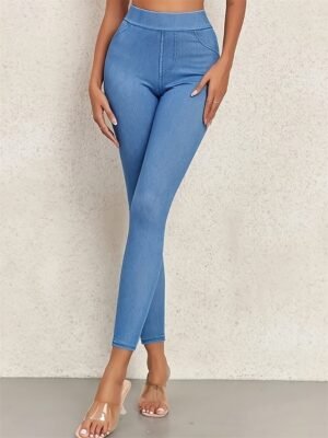 Vintage Slim Fit 3D Print High Waist Full Length Leggings - Image 20