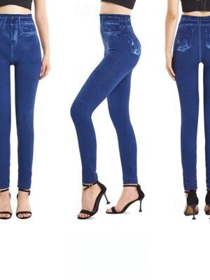 Vintage Slim Fit 3D Print High Waist Full Length Leggings - Image 21