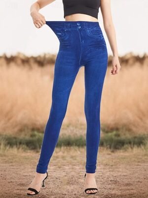 Vintage Slim Fit 3D Print High Waist Full Length Leggings - Image 9