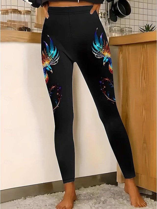 Vintage Slim Fit Graphic High Waist Full Length Leggings - Image 2