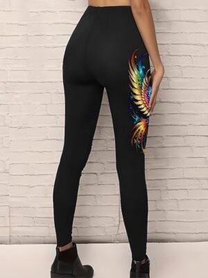 Vintage Slim Fit Graphic High Waist Full Length Leggings - Image 3