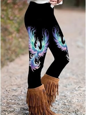 Vintage Slim Fit Graphic High Waist Full Length Leggings - Image 5