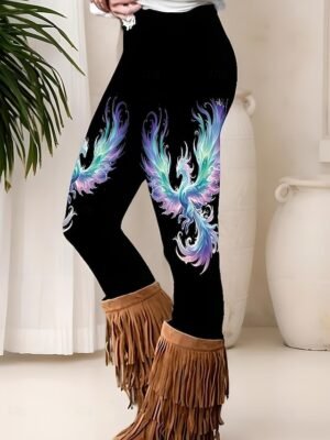 Vintage Slim Fit Graphic High Waist Full Length Leggings - Image 6