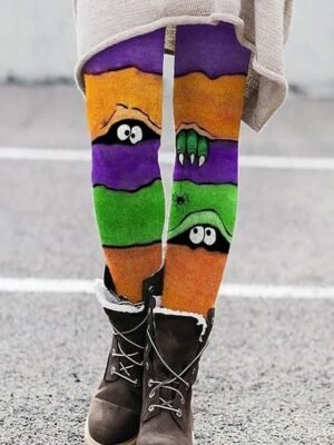 Vintage Slim Graphic High Waist Full Length Leggings - Image 1