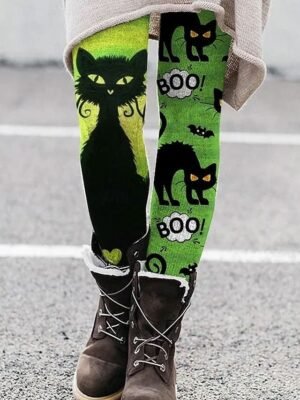 Vintage Slim Graphic High Waist Full Length Leggings - Image 3