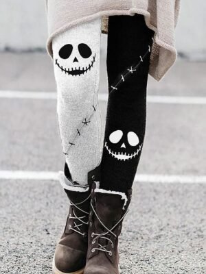 Vintage Slim Graphic High Waist Full Length Leggings - Image 4