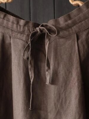 Vintage Wide Leg High Waist Plain Full Length Trousers - Image 8