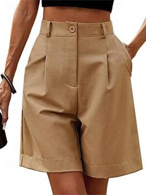 Weekend Regular Fit Plain Knee Length Side Pockets Shorts - Image 11
